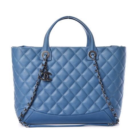 Chanel quilted shopping tote